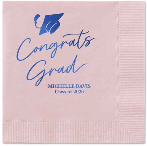 Party Cap Napkin, Blue, Blush, royal