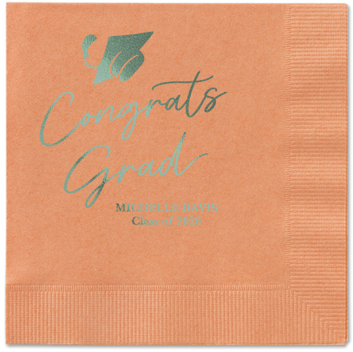 Party Cap Napkin, Green, Coral, sage