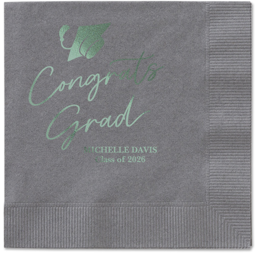 Party Cap Napkin, Green, Pewter, sage