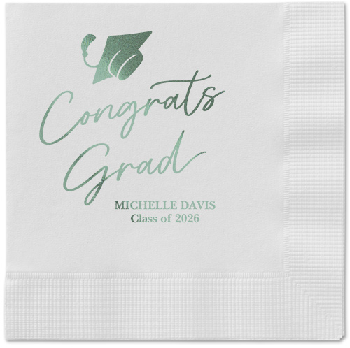 Party Cap Napkin, Green, White, sage