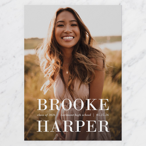 Basic Namesake Graduation Announcement, White, none, 5x7 Flat, Write Your Own, Matte, Signature Smooth Cardstock, Square, White