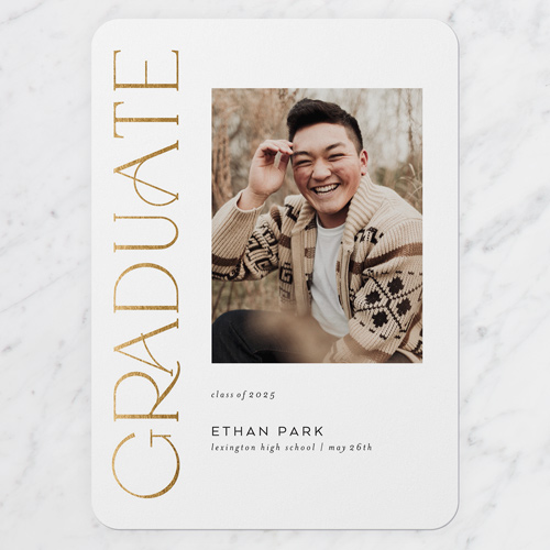 Unique White Graduation Announcement