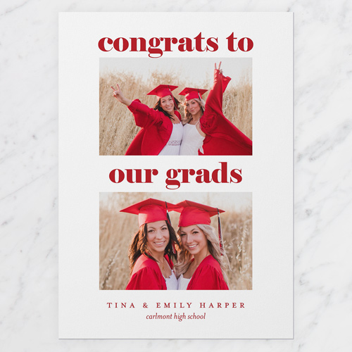 Congrats Grads Graduation Announcement, Black, 5x7 Flat, Write Your Own, Matte, Signature Smooth Cardstock, Square, Black