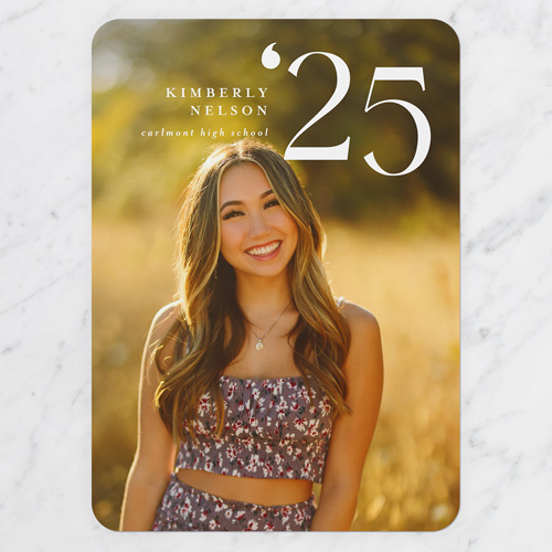 Unsinkable Year Graduation Announcement, White, 5x7 Flat, Standard Smooth Cardstock, Rounded