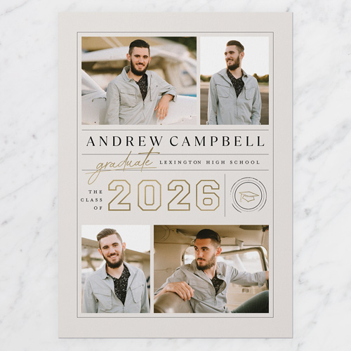 Styled Framework Graduation Announcement, Grey, 5x7 Flat, Luxe Double-Thick Cardstock, Square, Whisper Gray