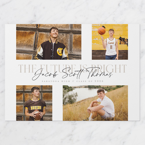 Sunny Future Graduation Announcement, White, 5x7 Flat, Standard Smooth Cardstock, Square, White