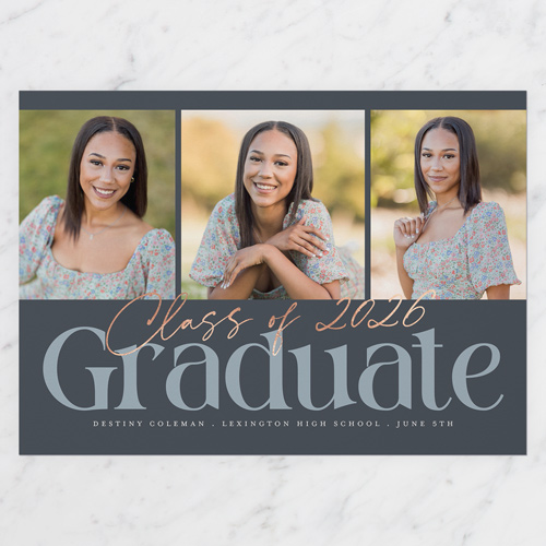 Top Class Graduation Announcement, Gray, 5x7 Flat, Standard Smooth Cardstock, Square, Gray