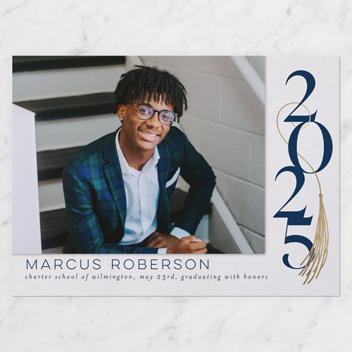 Simple Swirl Graduation Announcement, Beige, 6x8 Flat, Signature Smooth Cardstock, Square