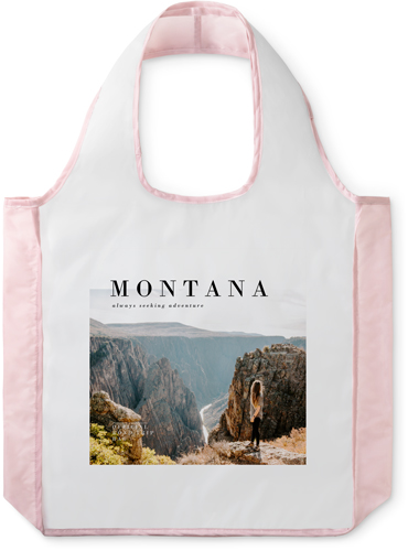 Adventurous Moments Reusable Shopping Bag, Blush, White