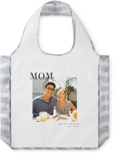 Modern Mom Reusable Shopping Bag, Arches, White
