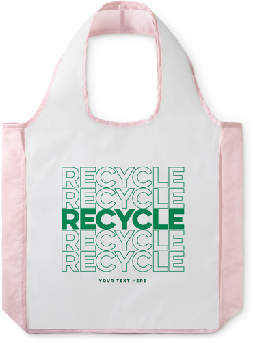 Recycle Repeat Reusable Shopping Bag, Blush, Green