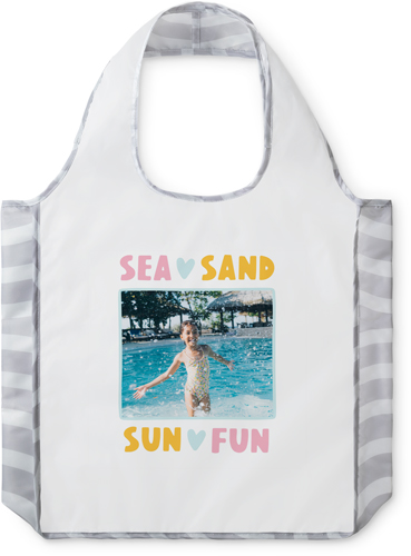 Sea Sand Sun Reusable Shopping Bag, Arches, Yellow
