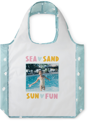 Sea Sand Sun Reusable Shopping Bag, Floral, Yellow