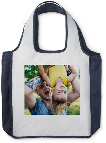 Photo Gallery Plaid Reusable Shopping Bag, True Blue, Multicolor, multi