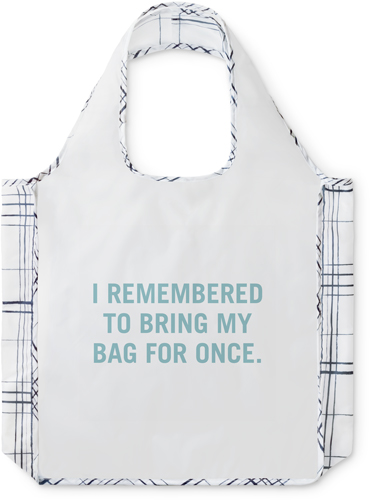 Remember Me Reusable Shopping Bag, Plaid, Multicolor