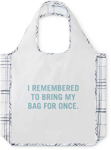 Remember Me Reusable Shopping Bag, Plaid, Multicolor, multi