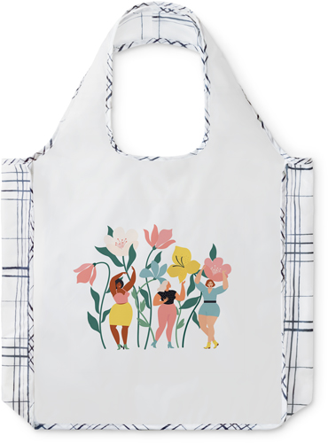 Femme Florals Reusable Shopping Bag, Plaid, Multicolor