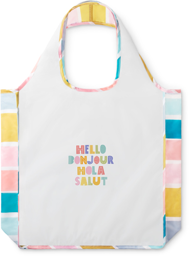 Bonjour Reusable Shopping Bag, Stripe, Multicolor