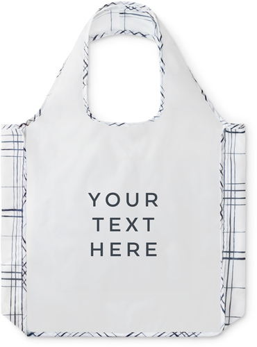 Your Text Here Reusable Shopping Bag, Plaid, Multicolor