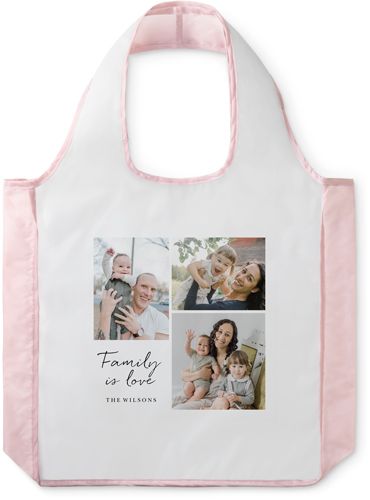 Family Gallery of Three Reusable Shopping Bag, Blush, Multicolor