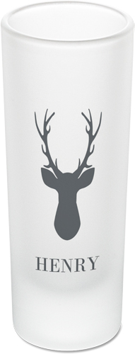 Deer Silhouette Shot Glass, Gray