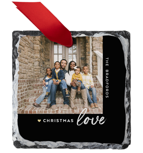 All You Need Is Love Slate Ornament, Black, Square Ornament