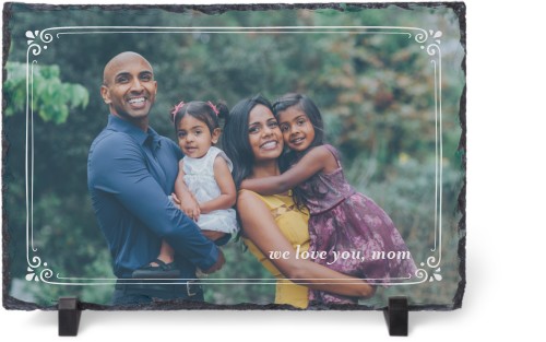 Sweet Mom Border Slate Plaque, 7.5x11.5, White, white