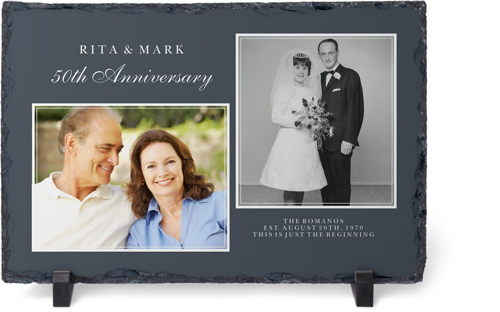 Traditional Anniversary Slate Plaque, 7.5x11.5, Gray