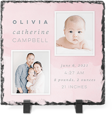 welcome baby watercolor slate plaque