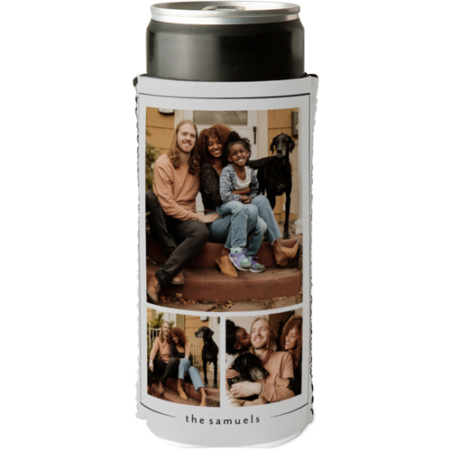 Simple Family Outline Slim Can Cooler, Slim Can Cooler, Gray