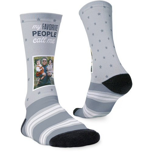 Favorite People Call Me Custom Socks, Gray