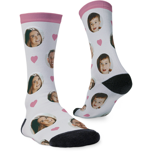 Floating Faces and Hearts Custom Socks by Shutterfly Shutterfly