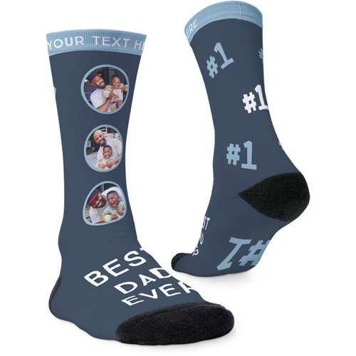 My Number One Custom Socks, Gray