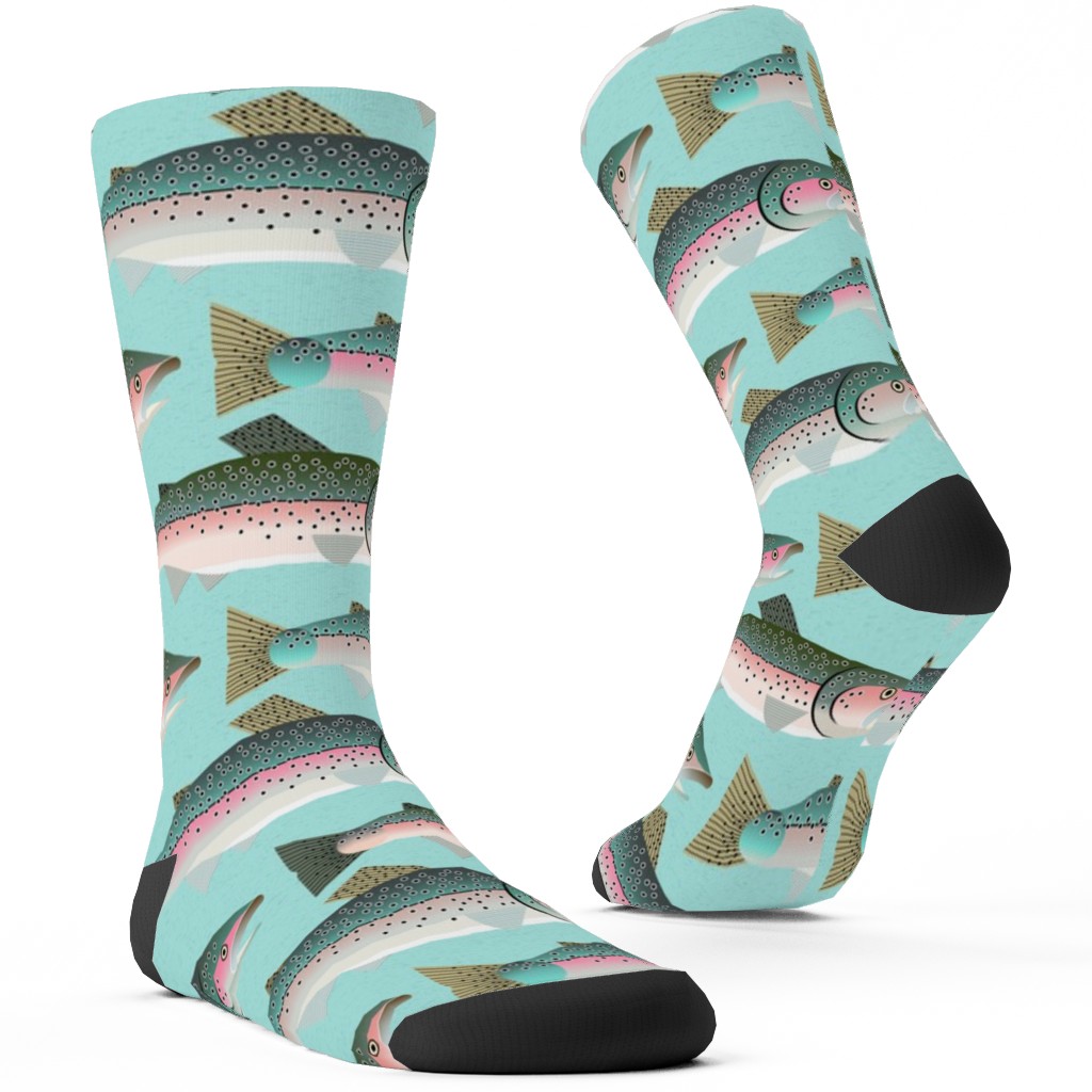 Trout Fishing Custom Socks, Multicolor, Frost