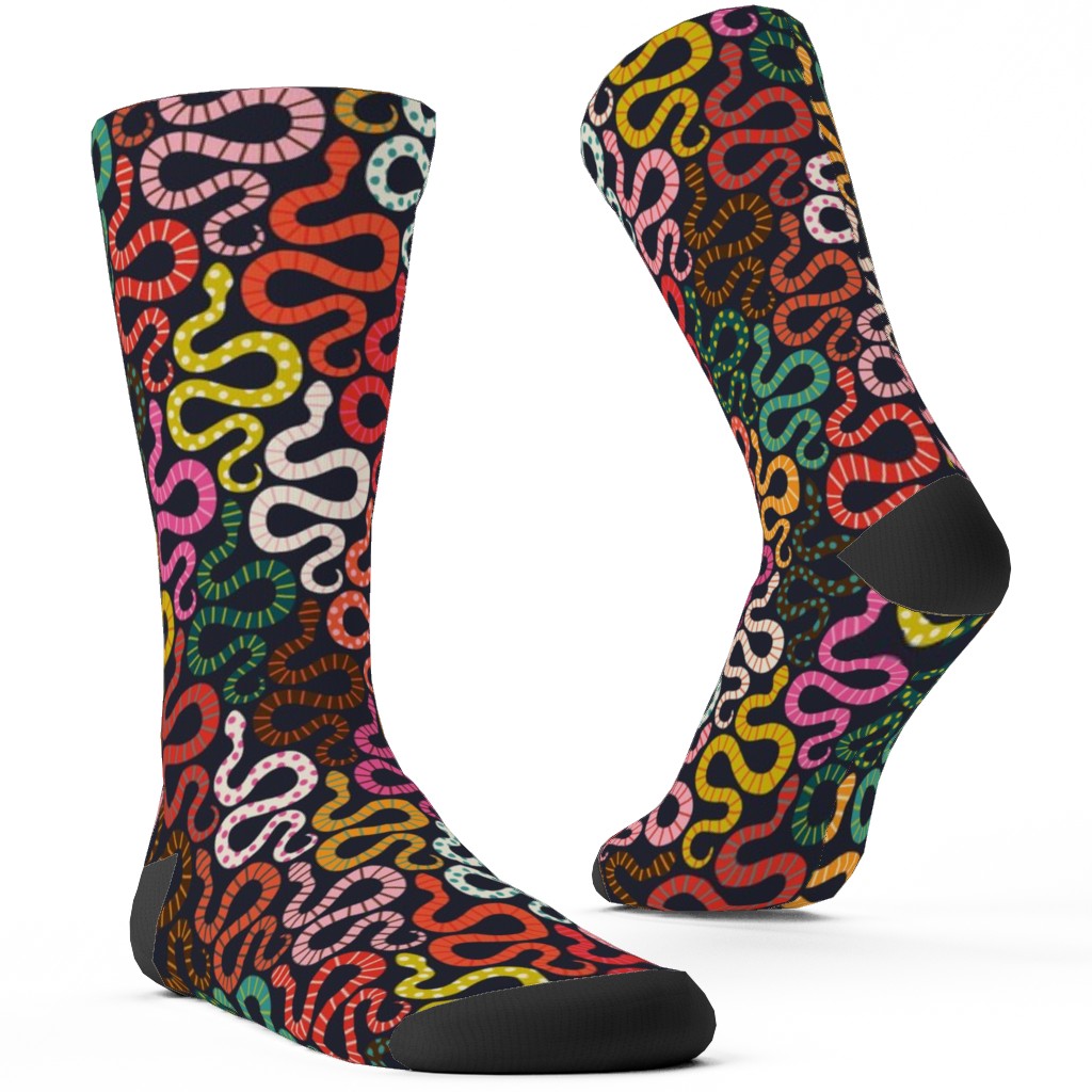 Snake-a-Delic - Multi Color Custom Socks, Multicolor