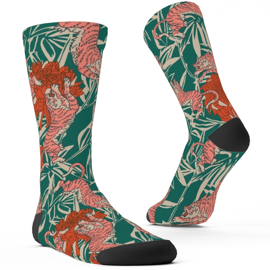 Bengal Kuma Tiger - Multi Custom Socks, Multicolor