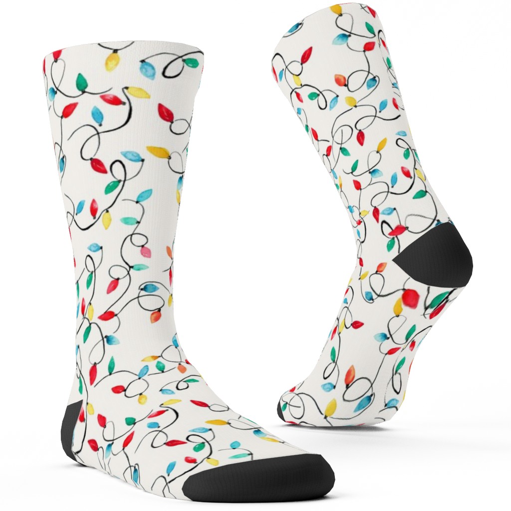 Christmas Lights Decoration - Multi Custom Socks, Multicolor