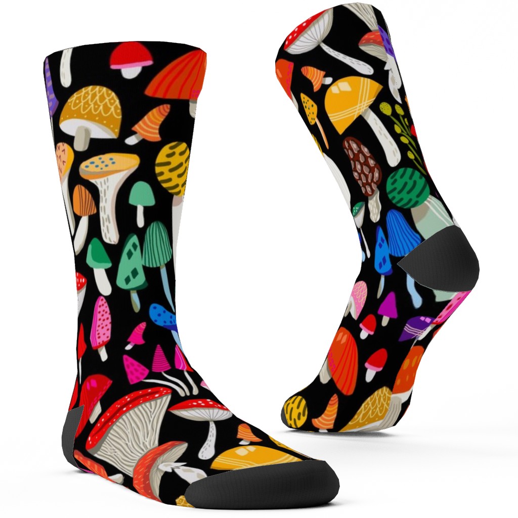 Magic Mushrooms - Multicolor Custom Socks, Multicolor