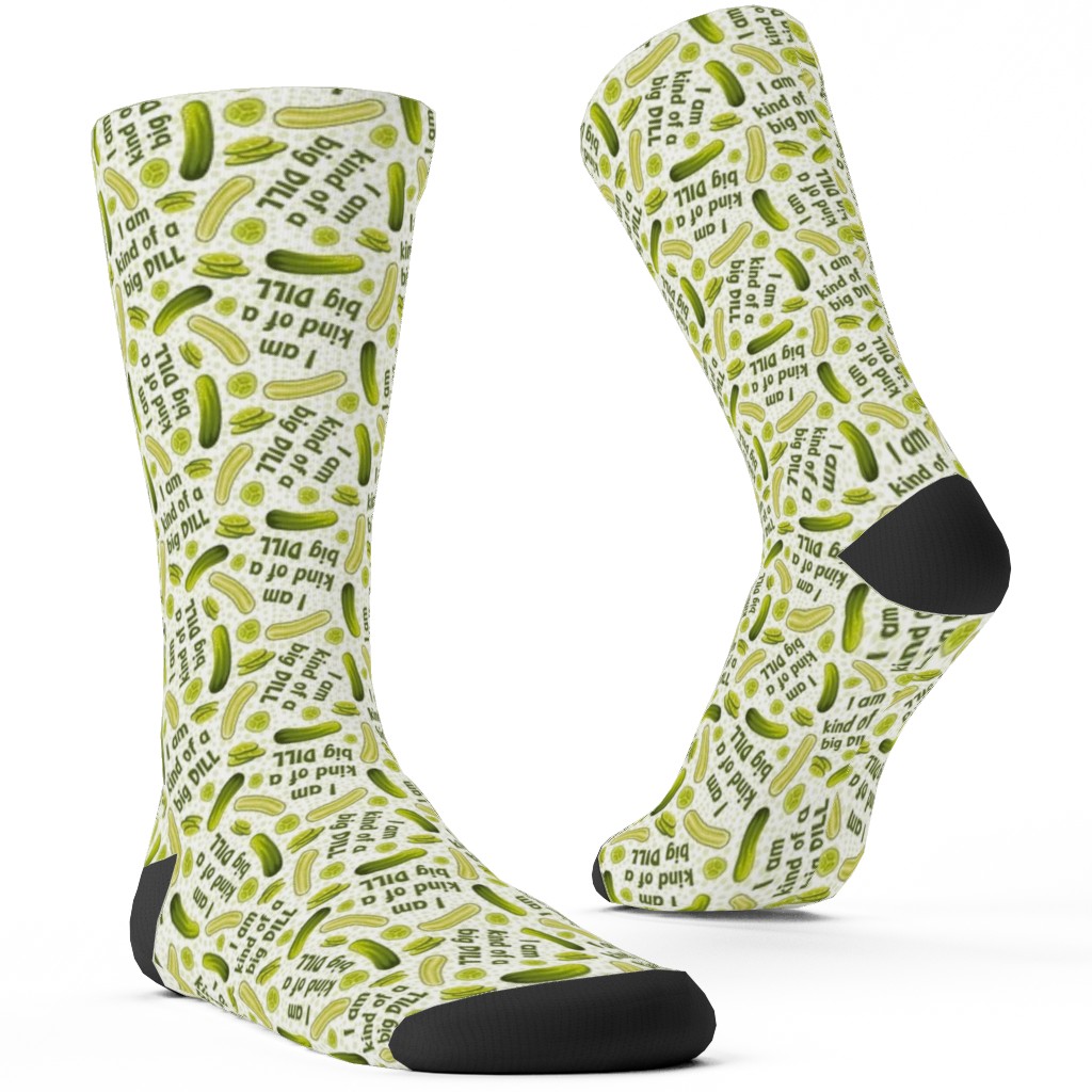I'm Kind of a Big Dill Pickles - Green Custom Socks, Green, Classic Green