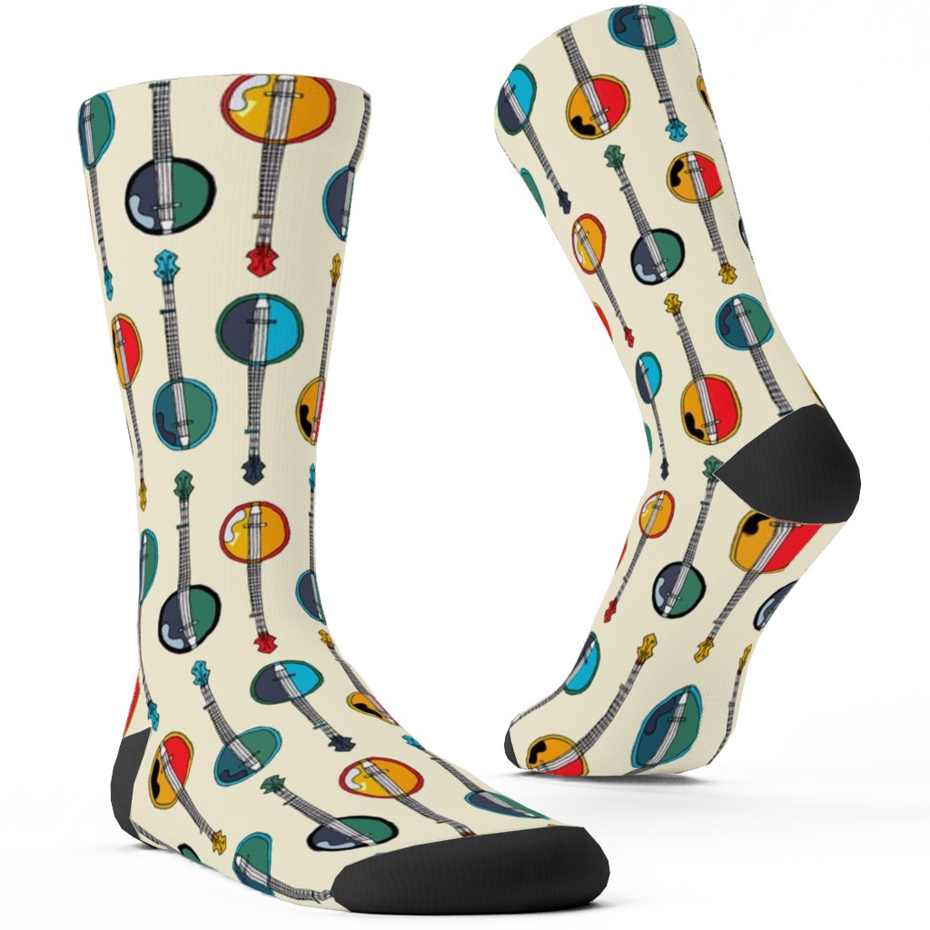Banjo Bluegrass - Multicolor Custom Socks, Multicolor