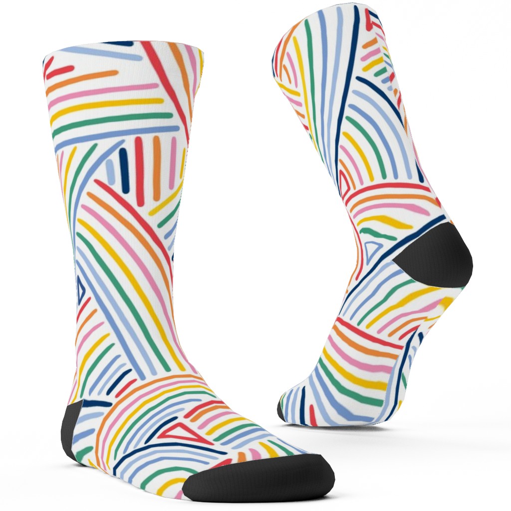 Rainbow Stripes Custom Socks, Multicolor