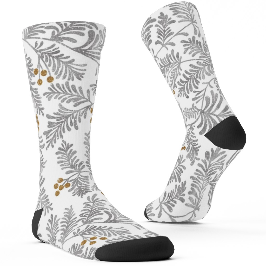 Winter Branches Custom Socks, Gray