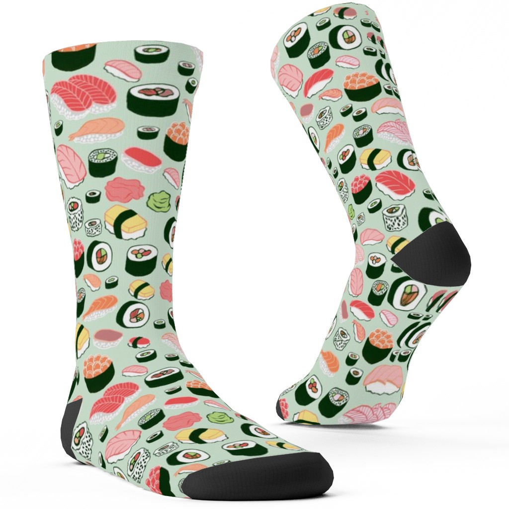 Sushi - Multicolor Custom Socks, Blue, True Blue
