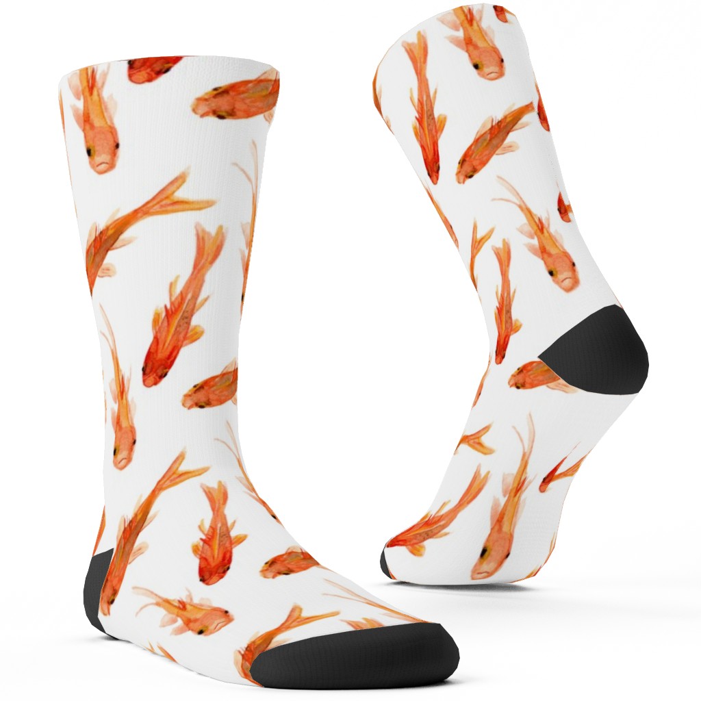 Goldfish Custom Socks, Orange, Orange