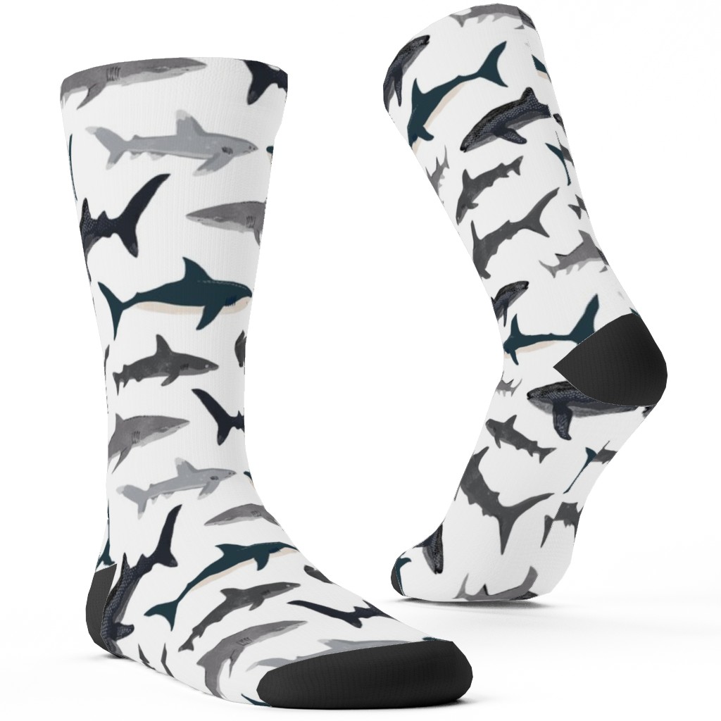 Sharks - Neutral Custom Socks, Gray