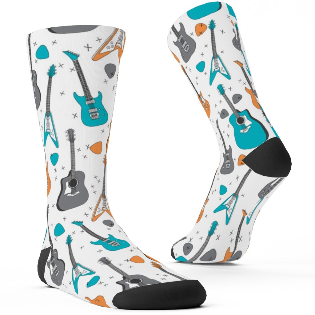 Guitars - Multicolor Custom Socks, Multicolor