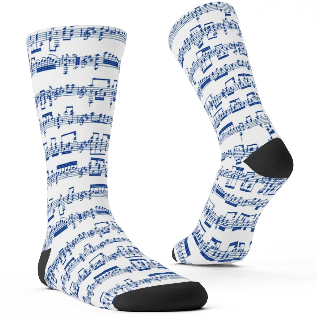 Sheet Music Custom Socks, Blue, Gibraltar