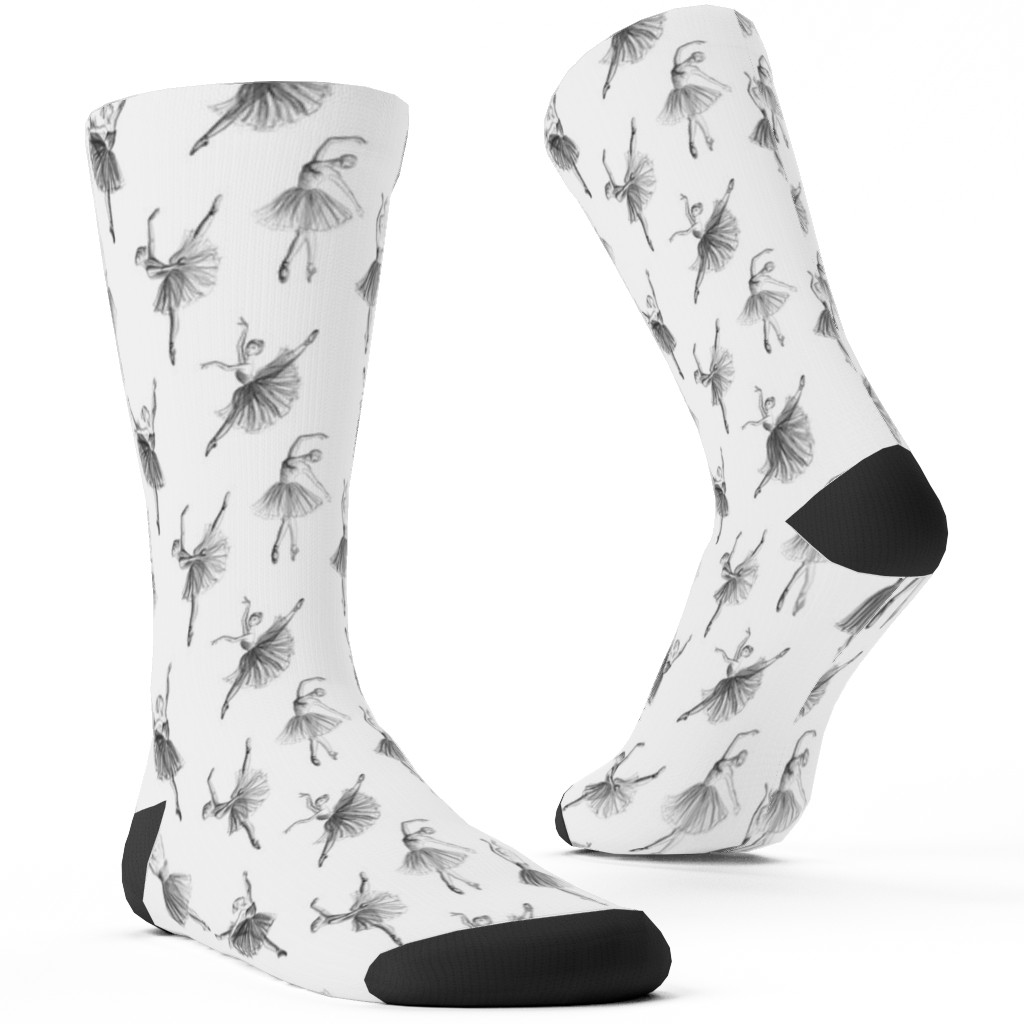 Ballerinas Custom Socks, White, White