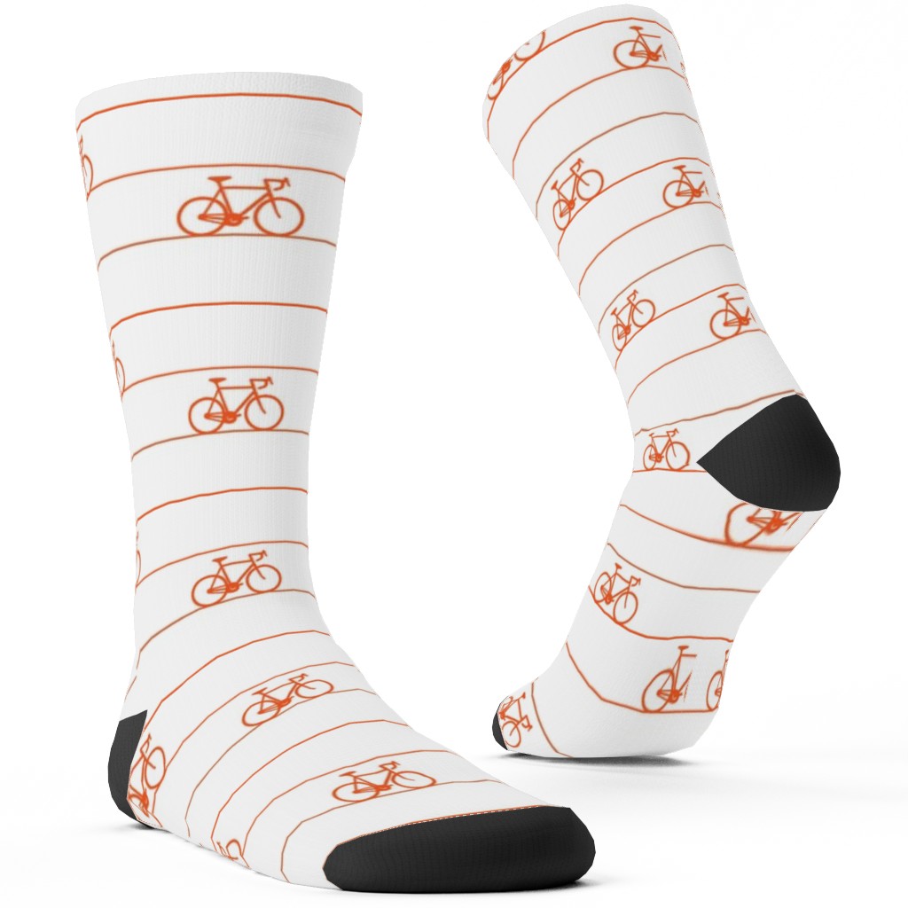 Biking Custom Socks, Orange, Fawn