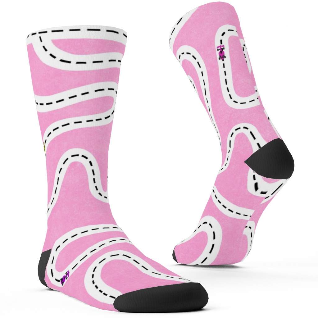 Speed Racers Custom Socks, Pink, Heather